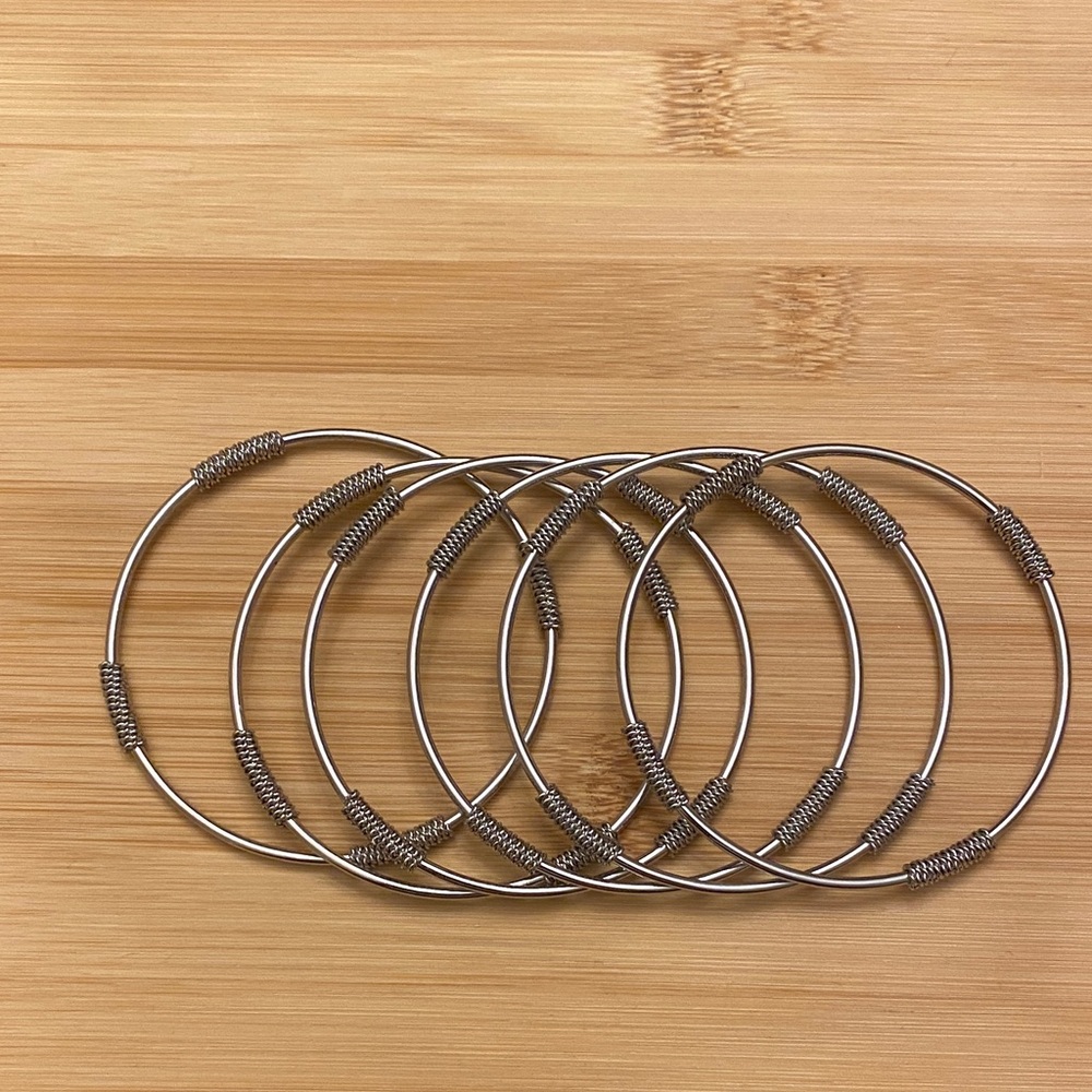 Elegant Silver Wire Bracelets Set
